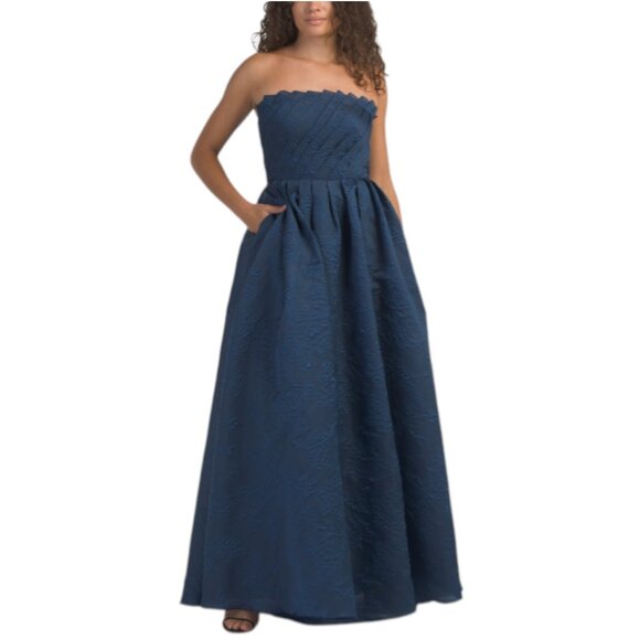 THEIA Mariana Fan Fold Bodice Gown - Picture 1 of 3